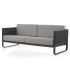 SOFA EXTERIOR 191 X 83 ROLAND ALUMINO FIBRA SINTETICA MAARRÓN TELA GRIS