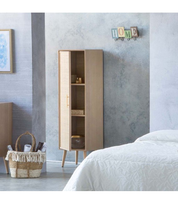 ARMARIO 41 X 37 CALPE MADERA Y RATAN NATURAL