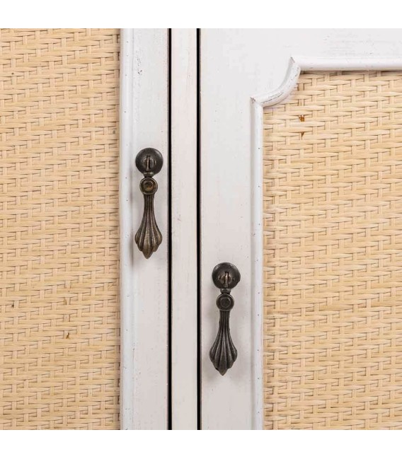 APARADOR 95 X 36 SOLEA MADERA BLANCA RATAN NATURAL