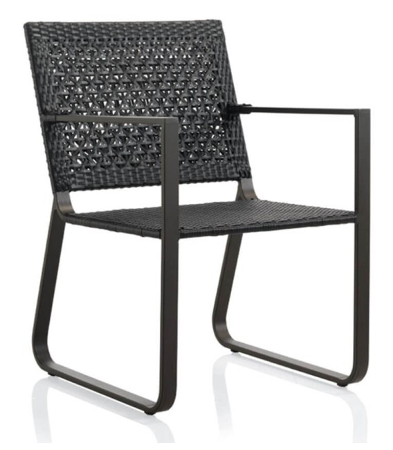 SILLON EXTERIOR 57 X 67 ROLAND ALUMINO FIBRA SINTETICA MARRON TELA GRIS