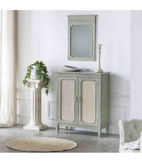 TAQUILLON 78 X 36 SOLEA MADERA BLANCA RATAN NATURAL 