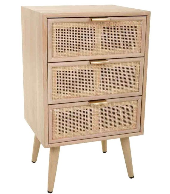 MESITA DE NOCHE 42 X 37 CALPE MADERA Y RATAN NATURAL 