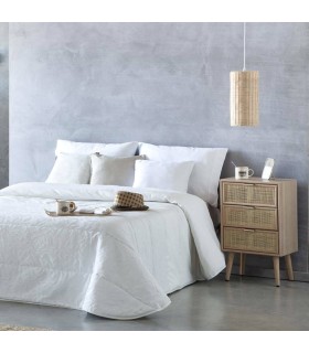 MESITA DE NOCHE 42 X 37 CALPE MADERA Y RATAN NATURAL 