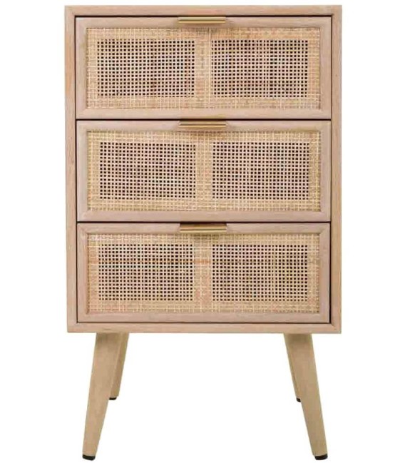 MESITA DE NOCHE 42 X 37 CALPE MADERA Y RATAN NATURAL 