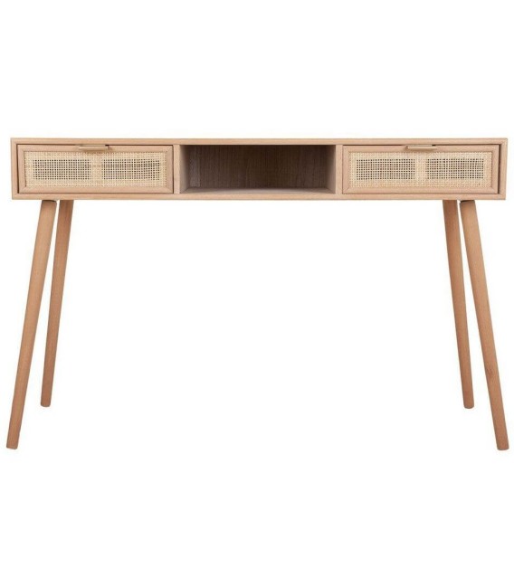 ESCRITORIO 120 X 42 CALPE MADERA Y RATAN NATURAL 