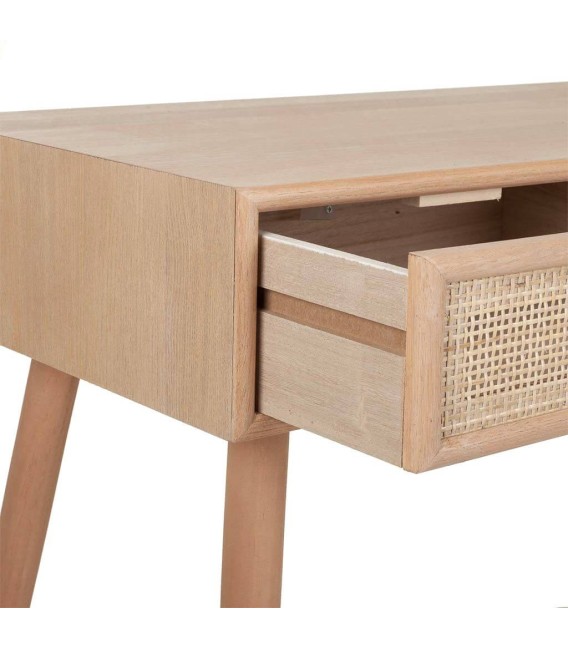ESCRITORIO 120 X 42 CALPE MADERA Y RATAN NATURAL 