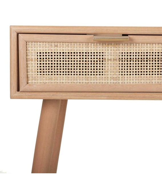 ESCRITORIO 120 X 42 CALPE MADERA Y RATAN NATURAL 