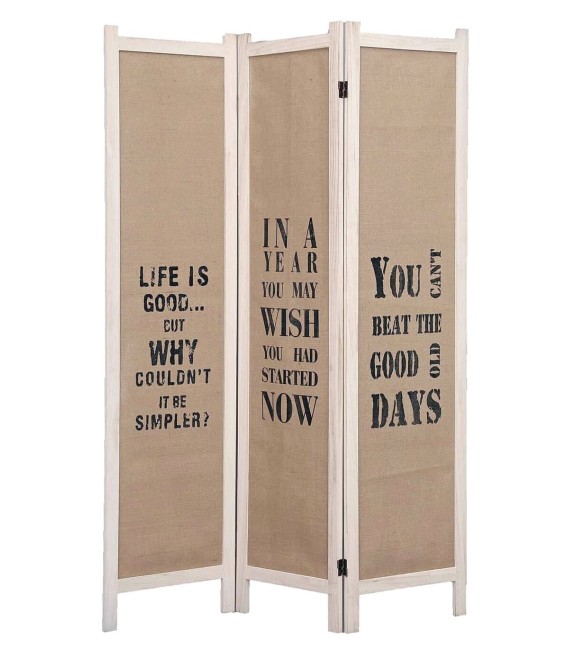 BIOMBO BEAT 120 X 170 MADERA PINO BLANCO Y ARPILLERA