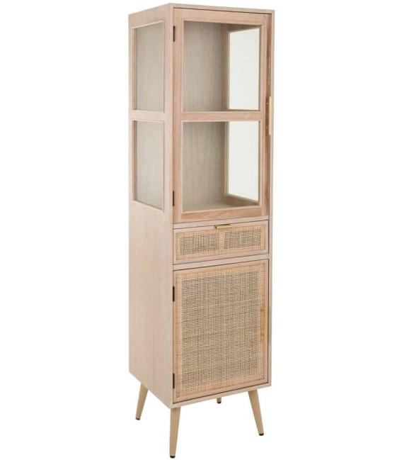 VITRINA 47 X 41 CALPE MADERA Y RATAN NATURAL 