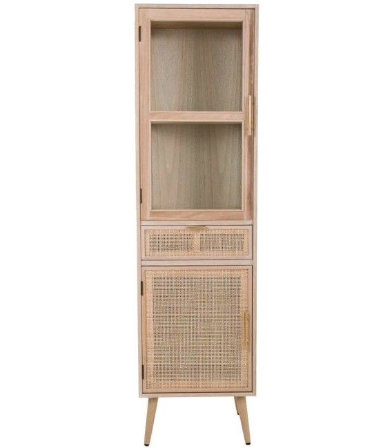 VITRINA 47 X 41 CALPE MADERA Y RATAN NATURAL 