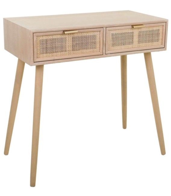 CONSOLA 80 X 42 CALPE MADERA Y RATAN NATURAL 