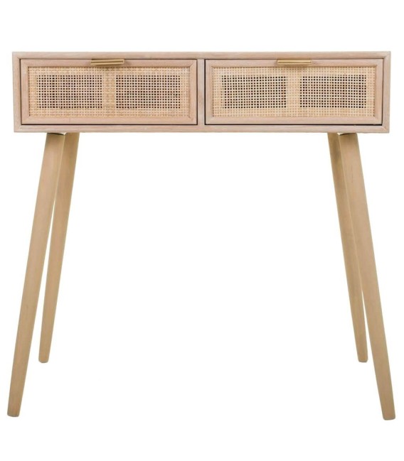 CONSOLA 80 X 42 CALPE MADERA Y RATAN NATURAL 