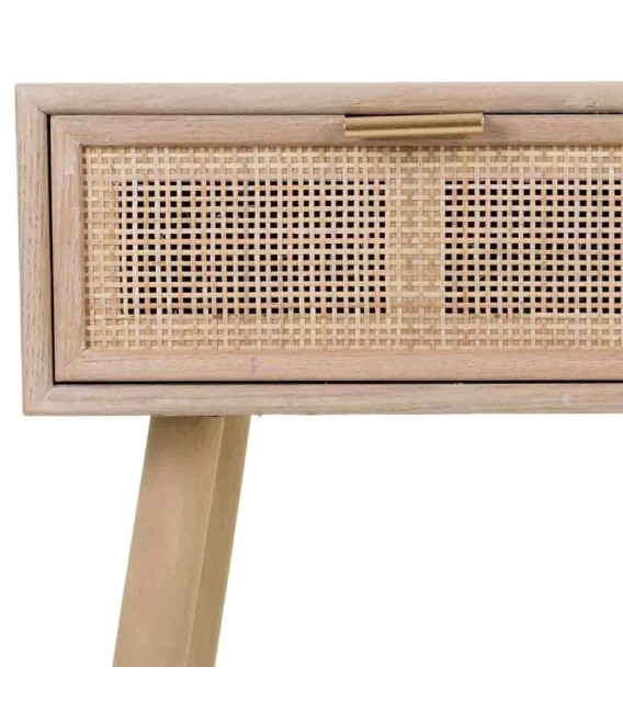 CONSOLA 80 X 42 CALPE MADERA Y RATAN NATURAL 