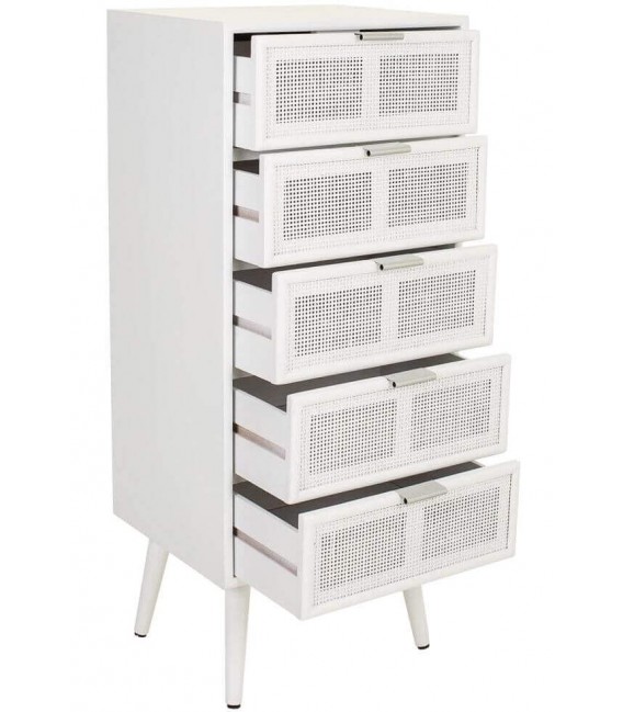 SINFONIER 42 X 37 X 101 DENIA MADERA Y RATAN BLANCA