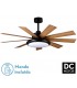 VENTILADOR DC PIREO MADERA ROBLE HAYA Y METAL NEGRO