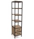 LIBRERIA 40 X 40 X 180  JARCHA METAL NEGRO MDF ROBLE