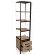 LIBRERIA 40 X 40 X 180  JARCHA METAL NEGRO MDF ROBLE