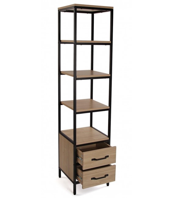 LIBRERIA 40 X 40 X 180  JARCHA METAL NEGRO MDF ROBLE