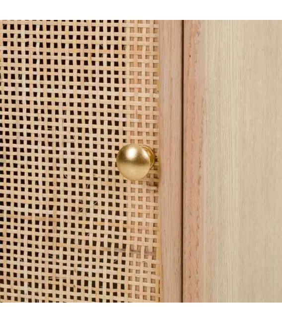 MESITA DE NOCHE 42 X 37 CALPE MADERA Y RATAN NATURAL