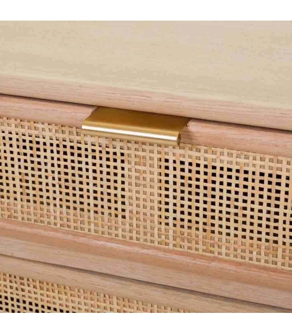 MESITA DE NOCHE 42 X 37 CALPE MADERA Y RATAN NATURAL