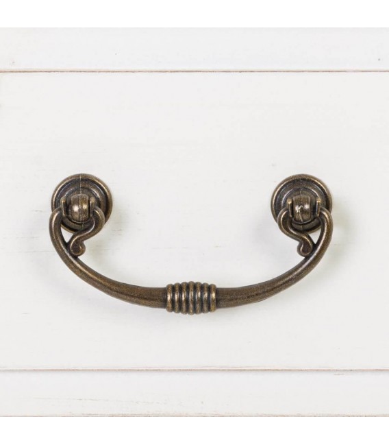 COMODA PEQUEÑA 85 X 38 X 90 MIRLA MADERA BLANCA RATAN NATURAL