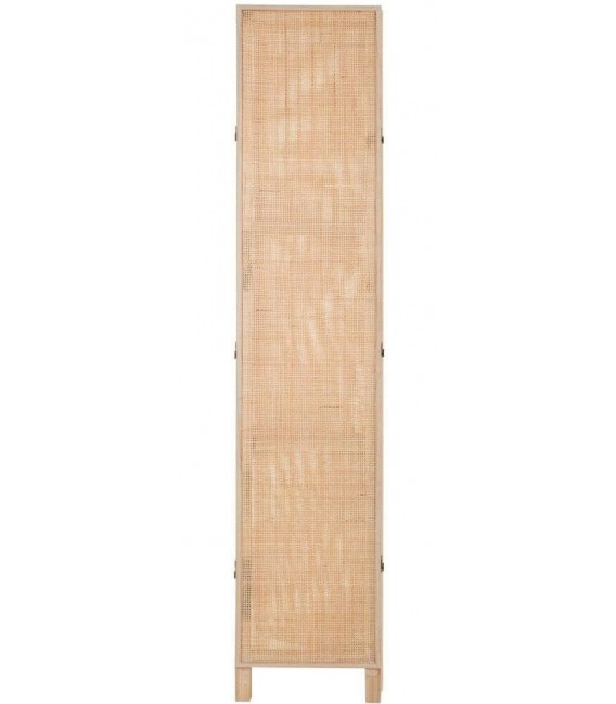 BIOMBO 120 X 3 CALPE MADERA Y RATAN NATURAL