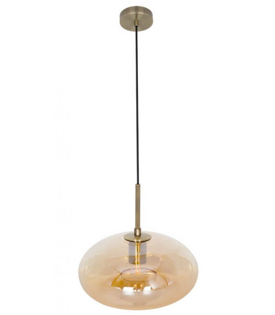 LAMPARA DE TECHO 28 Ø PANIP METAL ORO CRISTAL AMBAR