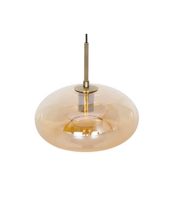 LAMPARA DE TECHO 28 Ø PANIP METAL ORO CRISTAL AMBAR