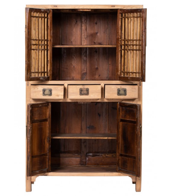 ARMARIO 117 X 49 X 188 LULA ARTESANAL MADERA NATURAL