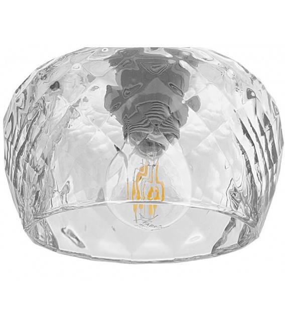 LAMPARA DE TECHO 65 X 13 SETELA METAL BLANCO CRISTAL TALLADO