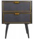 MESITA DE NOCHE 50 X 30 TICO METAL GRIS Y ORO