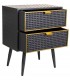 MESITA DE NOCHE 50 X 30 TICO METAL GRIS Y ORO