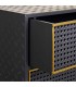 MESITA DE NOCHE 50 X 30 TICO METAL GRIS Y ORO