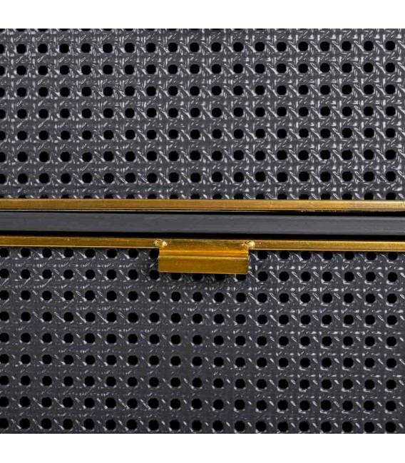 MESITA DE NOCHE 50 X 30 TICO METAL GRIS Y ORO