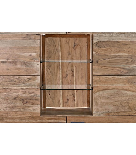 ARMARIO 145 X 40 MIAMI ACACIA NATURAL CRISTAL