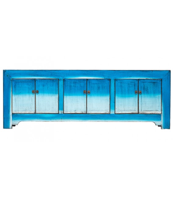 APARADOR 240 X 40 MEDITERRANEO ARTESANAL MADERA LACADA AZUL