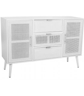 APARADOR 120 X 40 X 81 DENIA MADERA Y RATAN BLANCA