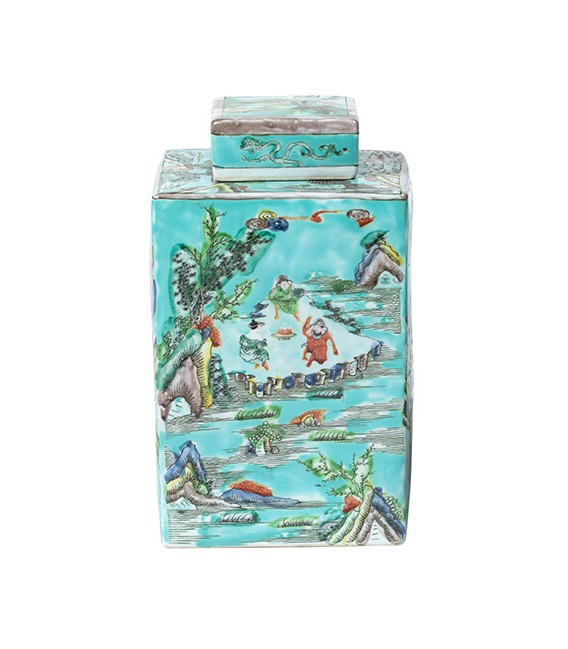 JARRON 18 X 18 MING ARTESANAL CERAMICA LACADA MDMHOGAR