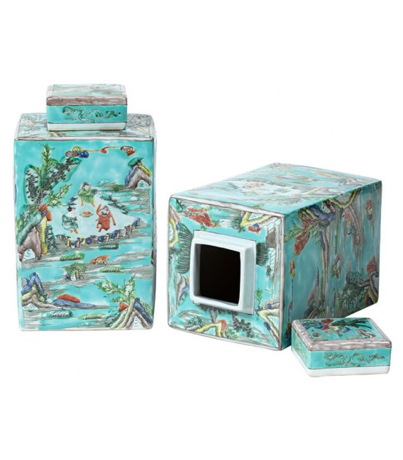 JARRON 18 X 18 MING ARTESANAL CERAMICA LACADA MDMHOGAR