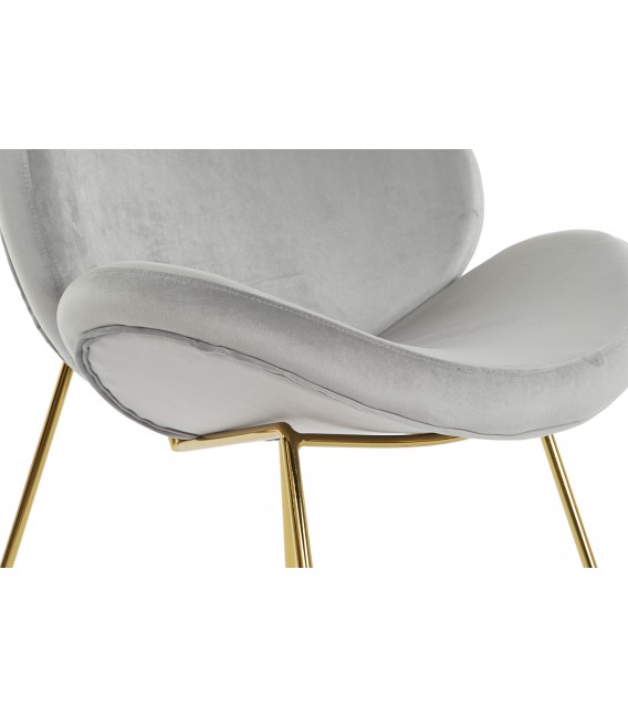 SILLA 63 X 57 X 73 BEST METAL ORO TERCIOPELO GRIS