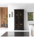 Vitrina colonial de madera maciza negra con puertas acristaladas.  Mdmhogar