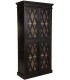 Vitrina colonial de madera maciza negra con puertas acristaladas. Mdmhogar
