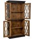 Vitrina colonial de madera maciza negra con puertas acristaladas. 1