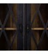 Vitrina colonial de madera maciza negra con puertas acristaladas. 4