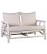 SOFA 130 X 87 TARTI MADERA TECA BLANCA TELA BLANCA