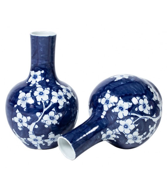 JARRON 14 Ø ARTESANAL CERAMICA PINTADA A MANO AZUL