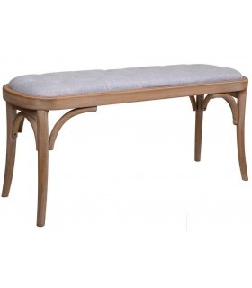 BANCO PIE DE CAMA 110 x 37 TONETT MADERA NATURAL TELA GRIS