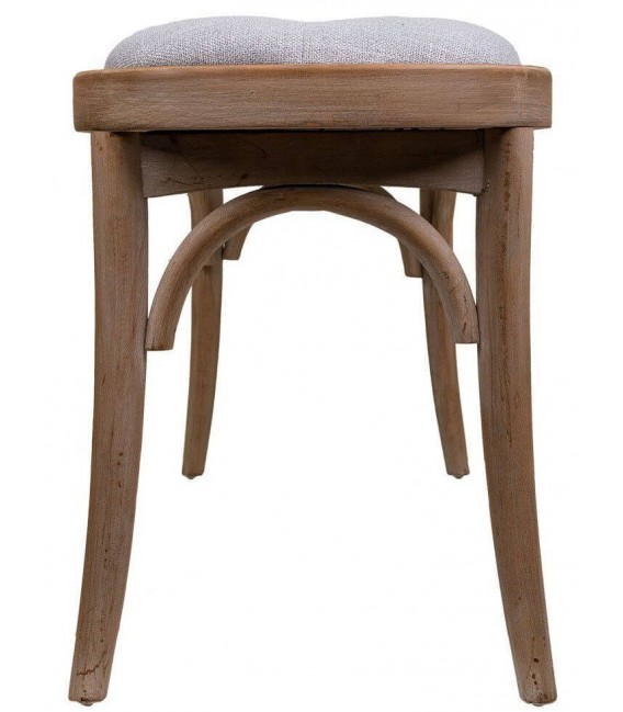 BANCO PIE DE CAMA 110 x 37 TONETT MADERA NATURAL TELA GRIS