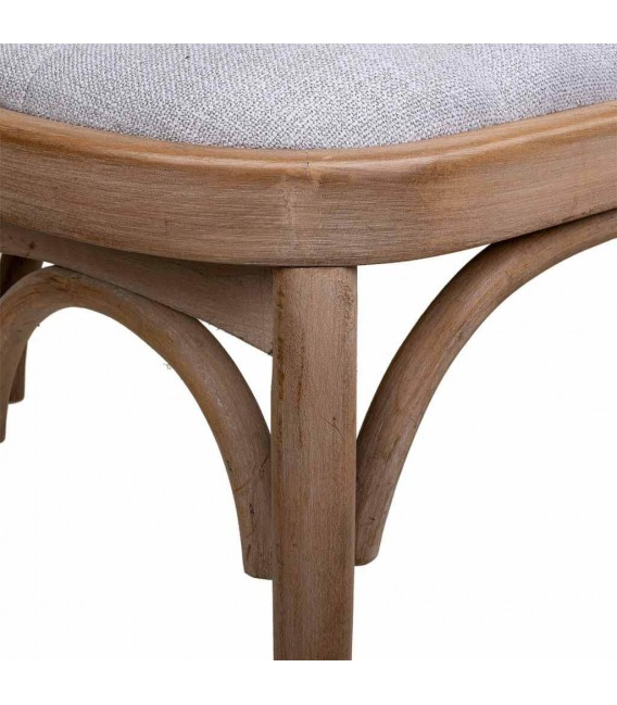 BANCO PIE DE CAMA 110 x 37 TONETT MADERA NATURAL TELA GRIS