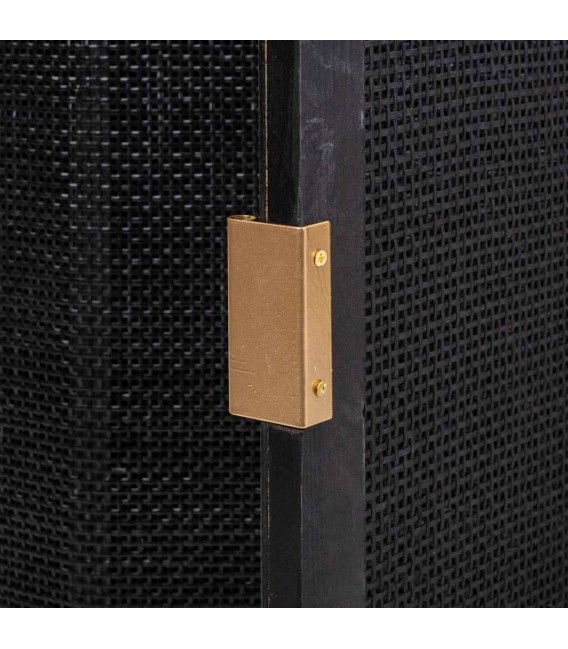 APARADORES 118 X 37 PERTIO MADERA Y RATAN NEGRO METAL ORO